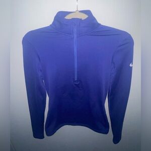 Nike Women's Dri-Fit Royal Blue Compression Quarter Zip